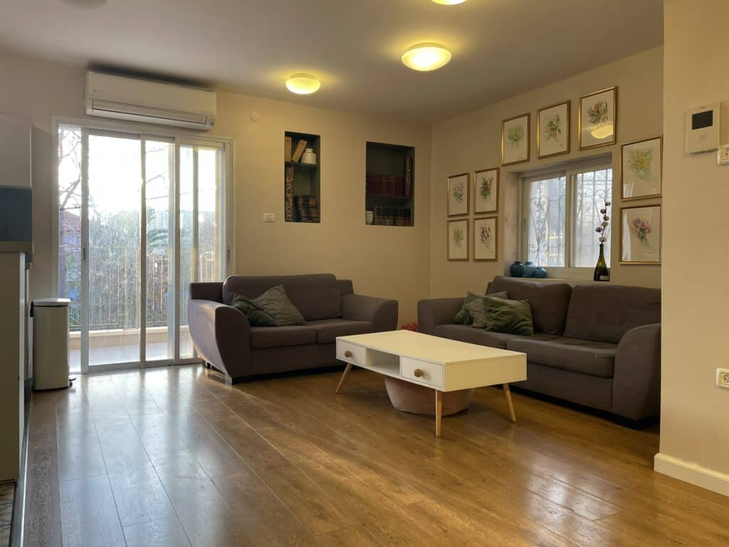 living room interior with neutral decor