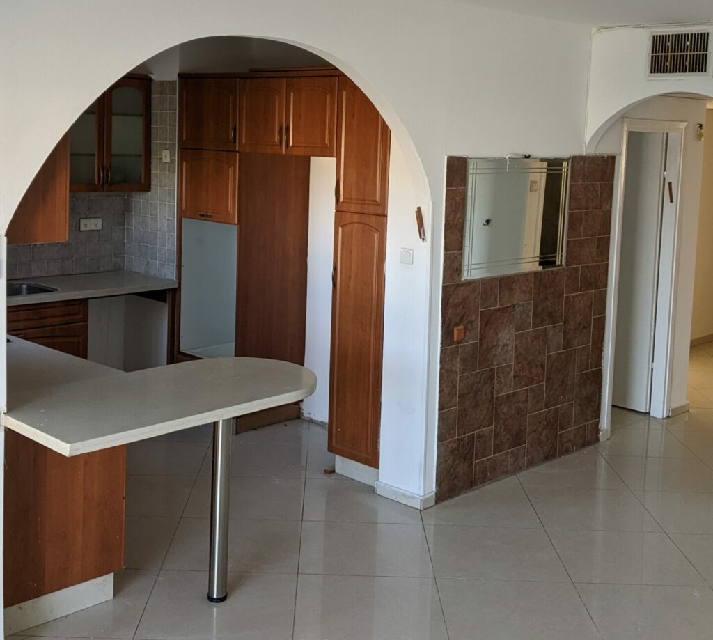 open plan wood kitchen